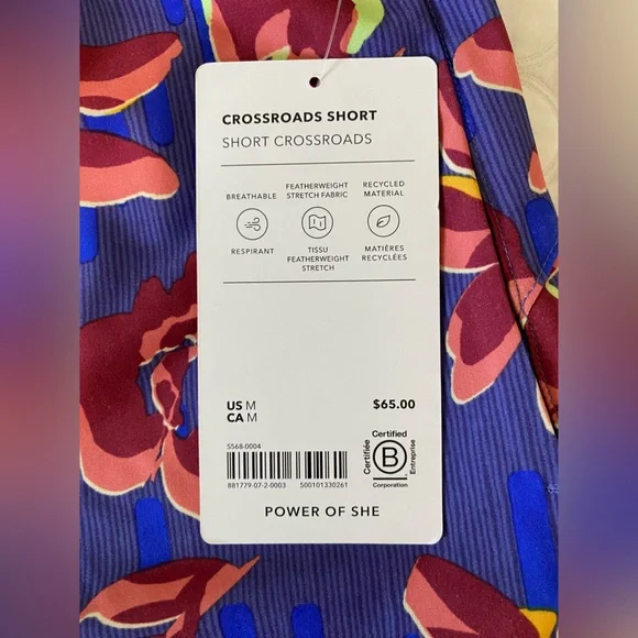 Athleta Floral Athletic Shorts - Red and Blue - Picture 9 of 12